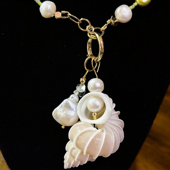 Wentletrap Shell 5 in 1 Necklace With Earrings - Picture 2 of 6